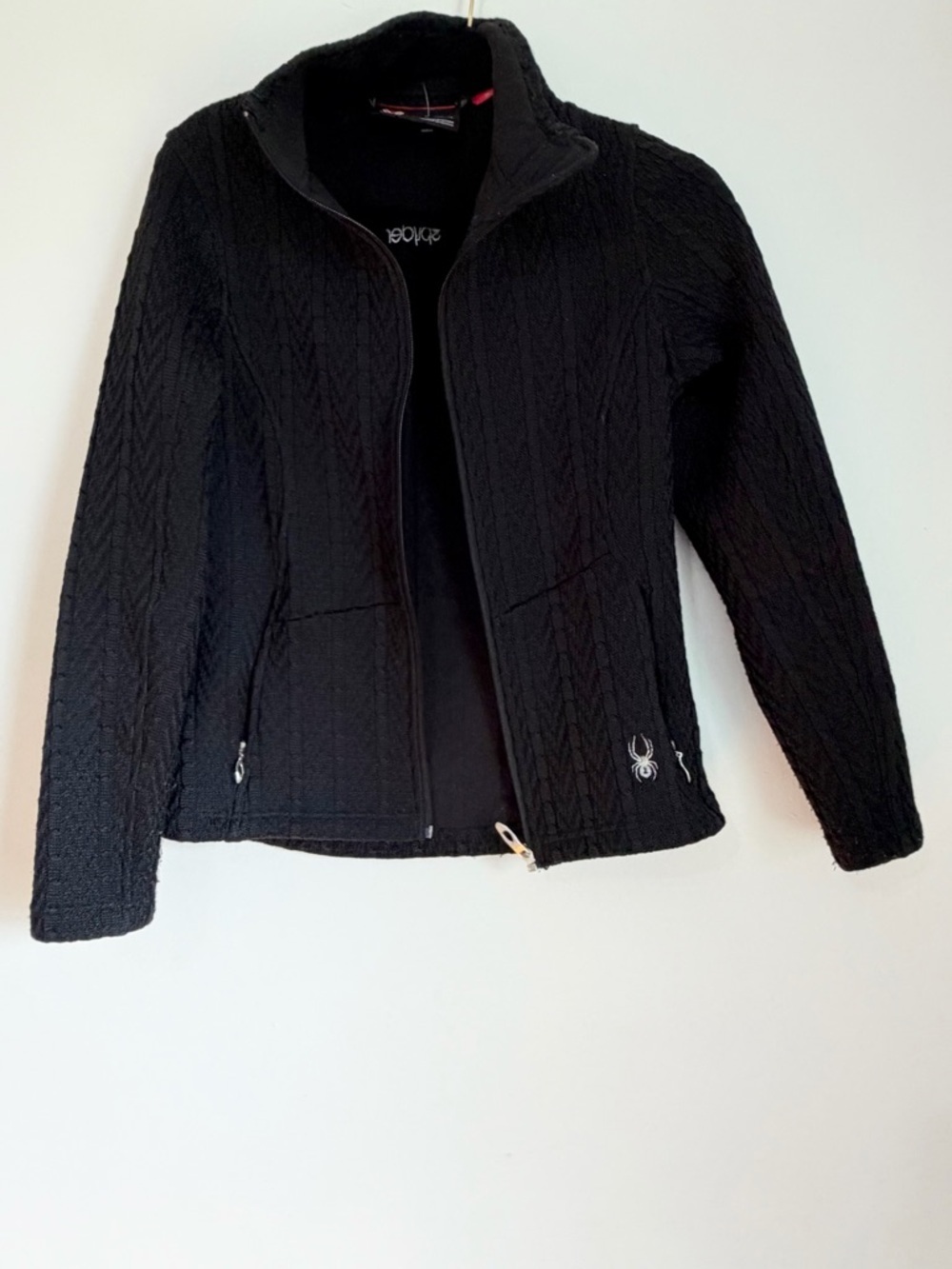 Spyder Black Cable Stryke Jacket Women's Size M Full Zip Pockets